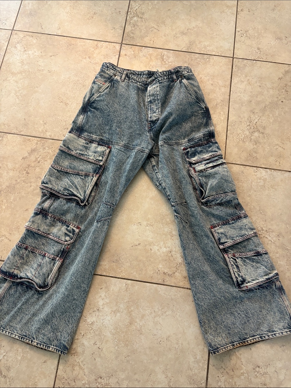 Diesel Women's Blue Cargo Jeans - Picture 5 of 10